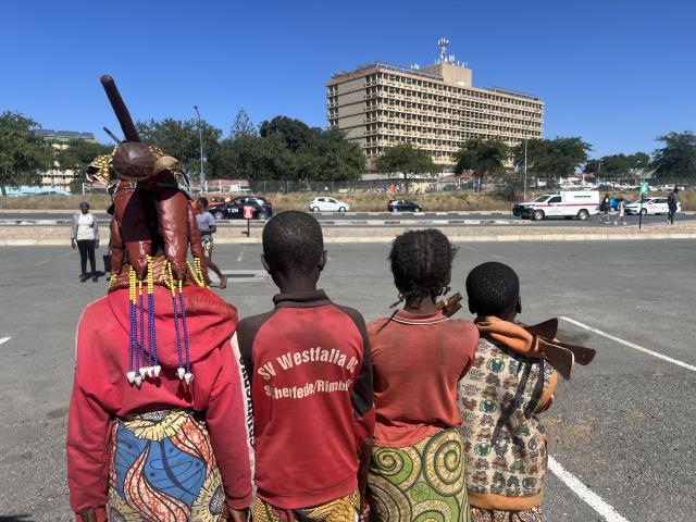 WINDHOEK, 14 MAY 2025- Angolan children street vendors selling handmade wooden crafts in Windhoek streets. (Photo by: Linea Dishena) NAMPA 