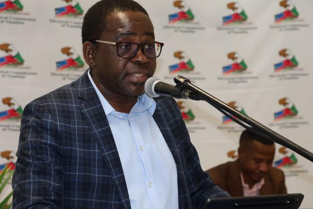OTJIWARONGO, 19 May 2025 - Chief Electoral and Referenda Officer, Peter Sharma speaks Monday morning at the official opening of a nearly two-week training programme of the Electoral Commission of Namibia (ECN) at Otjiwarongo for the regional electoral officers to conduct supplementary registrations of voters for November 2025's mass regional and local authority elections. (Photo by: Mulisa Simiyasa) NAMPA 