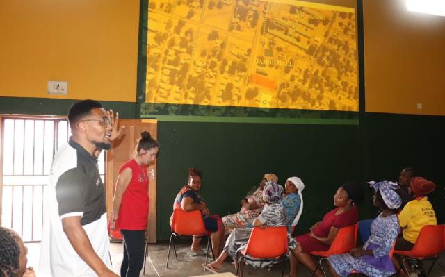 REHOBOTH, 17 May 2025 - Portfolio Councillor Jacky Jackson Khariseb during a community gathering at the Oanob CommunityHall during a community engagement facilitated by the Town Council. (Photo: contributed) NAMPA