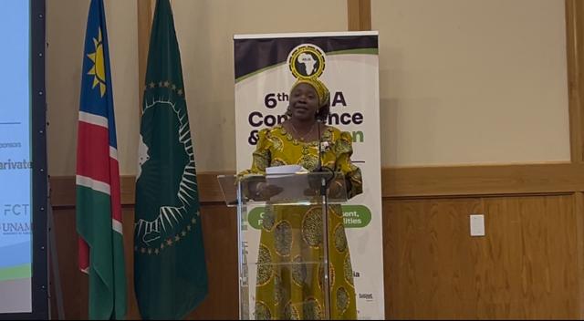 WINDHOEK, 20 May 2025 - Pro-Vice chancellor of the University of Namibia Ellen Ndeshi Namhila at the 6th AFLIA Conference and 8th African Library Summit. (Photo: Justina Shuumbwa) NAMPA