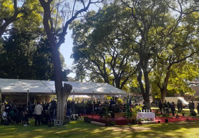 WINDHOEK, 28 May 2025 - Hundreds of people gathered at Parliament Gardens in Windhoek for the Genocide Remembrance Day commemoration on Wednesday. (Photo by: Edward Tenete) NAMPA
