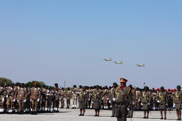 GROOTFONTEIN, 02 June 2025 - Parade formation of members of the Namibian Defense Force (NDF) on Monday at their 35th Anniversary celebration at Grootfontein Military Base in the Otjozondjupa Region. (Photo by: Mulisa Simiyasa) NAMPA  