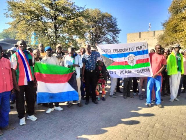 KATIMA MULILO, 04 June 2025 - The Namibian Police Force in the Zambezi Region on Wednesday arrested some members of the United Democratic Party (UDP) who were preparing to march to the Office of the Governor, Lawrence Sampofu to hand over a petition.
(Photo: Contributed) 
