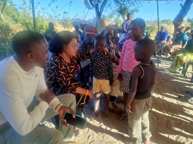 NKURENKURU, 04 June 2025 - Kavango West Governor, Verna Sinimbo, on Wednesday led a delegation from her office to pay their respects to the family of the late Haingura Veronica Mate, who was brutally murdered late last month. (Photo: Contributed)