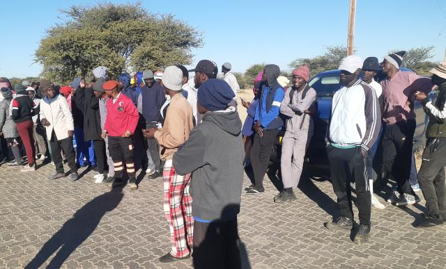 BRAKWATER, 13 June 2025 - Waldschmidt Eggs employees on strike just outside Windhoek. (Photo: Edward Tenete) NAMPA 