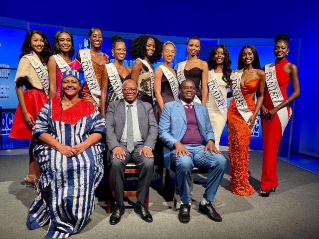 WINDHOEK, 16 June- Miss Namibia 2025 finalists pictured with Miss Namibia Chief Executive Officer Umbi Karuaihe-Upi, NBC Director Stanley Similo and NHE Chief Executive Officer Gisbertus Mukulu. (Photo contributed). NAMPA