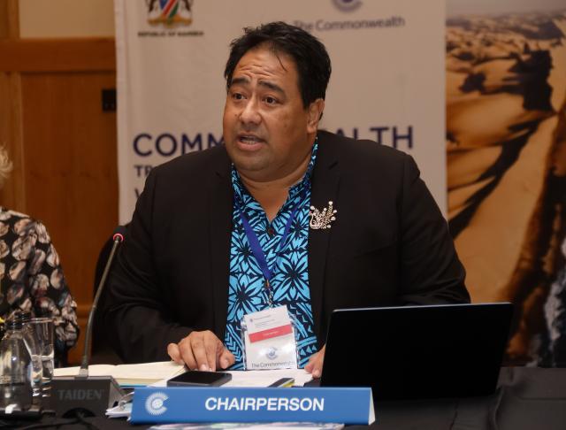WINDHOEK, 16 June 2025 - Henry Tunupopo, Assistant Chief Executive Officer Samoan Ministry of Foreign Affairs and Tradem speaking during the 2025 Commonwealth Senior Trade Officials Meeting (STOM) II that was held in Windhoek, Namibia. (Photo by: Hesron Kapanga) NAMPA