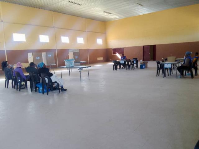 KAMANJAB, 17 June 2025- By-election voters sitting in line at the Kamanjab community hall in the Kamanjab constituency in the Kunene Region. (Photo: Contributed) NAMPA