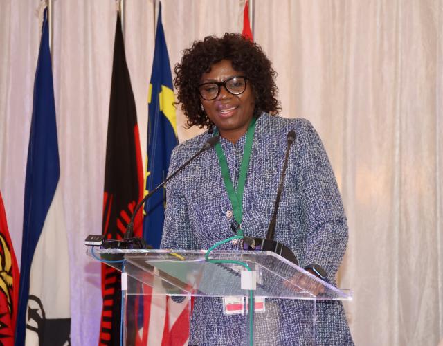 WINDHOEK, 18 June 2025 - Chief Executive Director for the Namibia Investment Promotion and Development Board (NIPDB) while speaking during the opening ceremony of the Commonwealth Business Summit 2025 which was held in Windhoek, Namibia from 18 to 20 June 2025. (Photo by: Hesron Kapanga) NAMPA