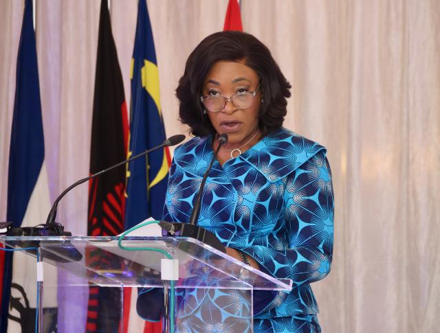 WINDHOEK, 18 June 2025 - Commonwealth Secretary General Shirley Ayorkor Botchwey addresses the opening ceremony of the Commonwealth Business Summit in Windhoek. (Photo by: Hesron Kapanga) NAMPA