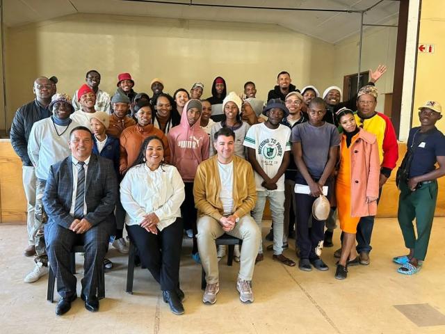 MARIENTAL, 20 June 2025 (NAMPA)- The Deputy Minister of Education Innovation Youth Sports Arts and Culture (MEIYSAC),Dino Ballotti with creatives from Hardap region at a capacity building workshop in Mariental at the Persianer Hall.
(Photo:contributed) NAMPA 