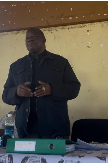 NDIYONA, 21 June 2025- Former Deputy Prime Minister John Mutorwa speaking at a consultative meeting with key stakeholders at Ndiyona on Saturday. (Photo by: Sawi Hausiku) NAMPA 