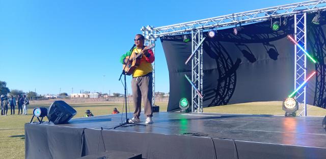 MARIENTAL, 21 June 2025 (NAMPA) - A musician performing at the World Music Day hosted at the Mariental showgrounds on Saturday.
(Photo: Charmaine Boois) NAMPA
