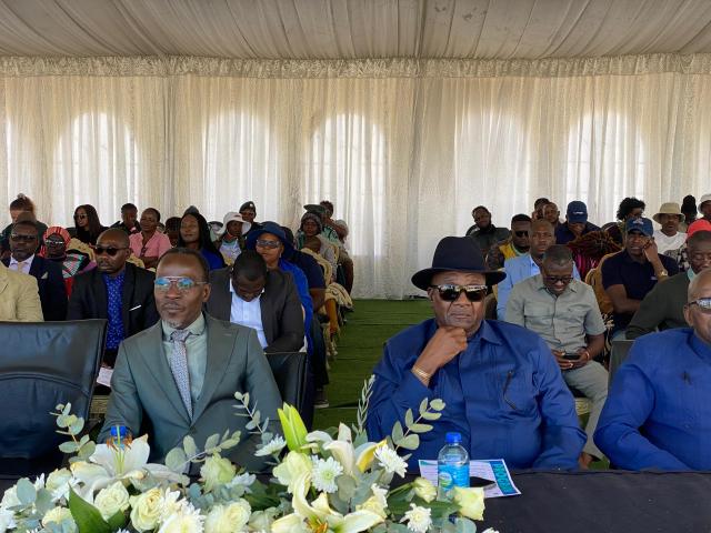 OKAHAO, 23 June 2025 - Minister of Justice and Labour Relations Wise Immanuel pictured with King of Ongandjera Tatekulu Johannes Mupongolitha Mupiya during the Ehao expo opening on Monday. (Photo: Maria David)NAMPA