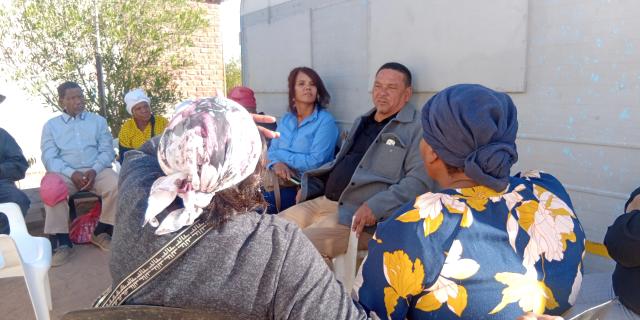 MARIENTAL, 24 JUNE 2025 (NAMPA)- The Governor of Hardap region, Riaan McNab paid a condolence visit to the family of the late Ndapewashali Kanime who was allegedly  murdered by her boyfriend in Mariental.
(Photo:Charmaine Boois) NAMPA 