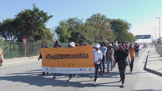OSHAKATI, 24 June 2025 - Residents of the Oshana Region took to the streets to raise awareness about ending gender-based violence during the GBV activation campaign held on Tuesday. (Photo: Maria David)NAMPA