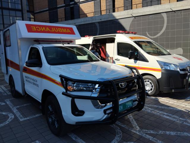 KATIMA MULILO, 26 June 2025 - Zambezi Regional Governor, Lawrence Sampofu on Thursday officially commissioned two brand new ambulances to be used within and outside the region.
(Photo: Michael Mutonga Liswaniso) NAMPA 
