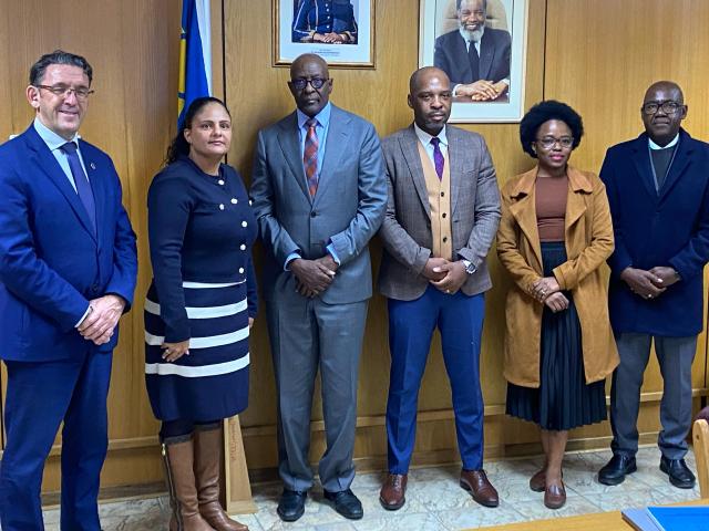 
WINDHOEK, 26 June 2025 - Director General Kaire Mbuende of the National Planning Commission (NPC) and Chief Executive Officer of Climate Fund Managers (CFM),  Andrew Johnstone (Photo: National Planning Commission) 
