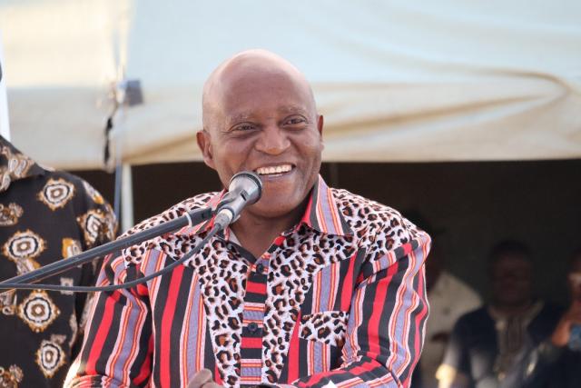 EPEMBE, 29 June 2025 - Prime Minister Elijah Ngurare speaking during the official handover of the four boreholes at Onamundindi in the Epembe constituency on Sunday. (Photo: contributed)