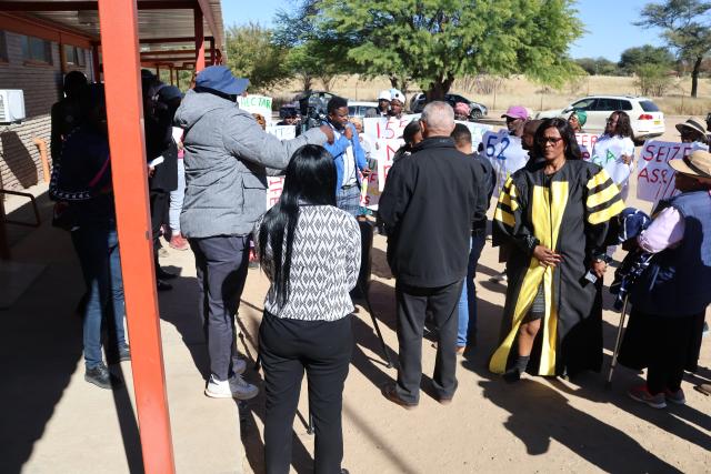 OKAHANDJA, 08 July 2025 - A section of Okahandja residents hand in a petition Tuesday morning opposing any granting of bail to the two suspects linked to the cannabis discovery near Osire Refugee Settlement Farm in the Hochfeld area. (Photo by: Mulisa Simiyasa) NAMPA