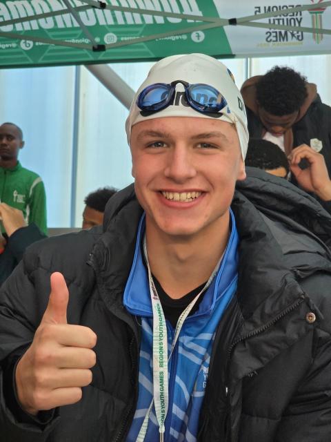 SWAKOPMUND, 09 July 2025 – One of the Namibian swimmers pictured ahead of a race during the African Union Sports Council (AUSC) Region Five Games, at the Cube swimming centre in Swakopmund. (Photo: Contributed) 