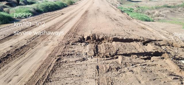 AUSSENKEHR, 26 June 2025 - Section of the Aussenkehr-Rosh Pinah road that was washed away. (Photo: Contributed) NAMPA