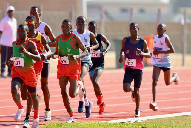 SWAKOPMUND, 10 July 2025 - Junior long distance runner while in action during the African Union Sport Council (AUSC) Region Five Games at the Vineta Stadium in Swakopmund. (Photo by: Hesron Kapanga) NAMPA