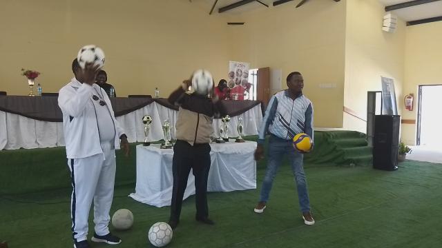 ONDANGWA, 16 July 2025 - Ondangwa Urban Constituency Councillor Ronny Negonga and Nicodemus Amadhila launching the Andimba TYT SS on Wednesday. (Photo: Maria David)NAMPA