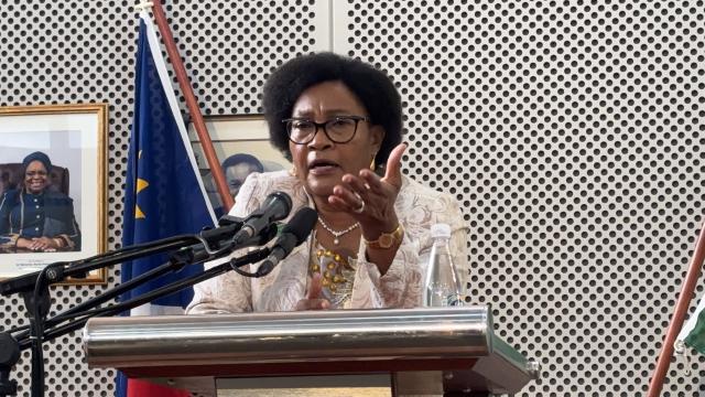SWAKOPMUND, 16 July 2025 - Erongo Governor Natalia /Goagoses speaking during her maiden State of the Region Address (SORA) at Swakopmund on Wednesday. (Photo by: Isabel Bento) NAMPA