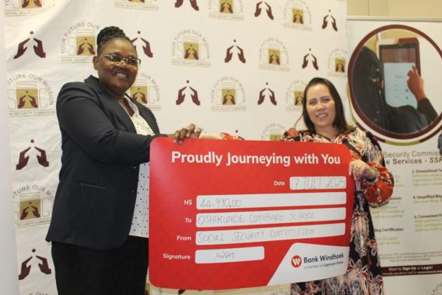 OSHAKATI, 17 July 2025 - Social Security Commission has handed over donation of funds to schools and community projects on Thursday.