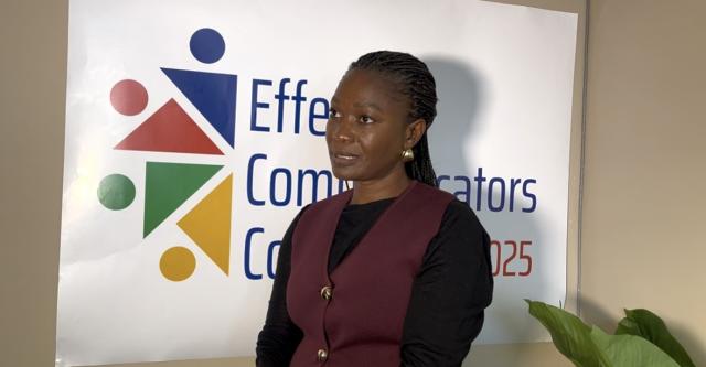 SWAKOPMUND, 17 July 2025 - Namibia University of Science and Technology (NUST) Director of Coorporate Engagement  Nashilongo Gervasius who presented on Artificial Intelligence and Communications at the Effective Communicators’ Conference at Swakopmund.  (Photo by: Isabel Bento) NAMPA