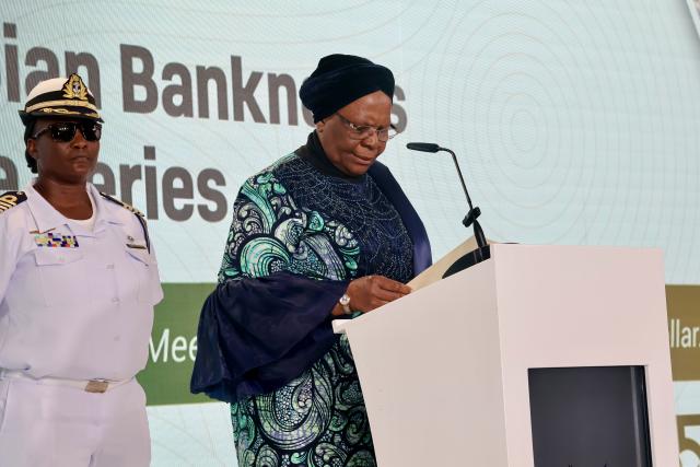 WINDHOEK, 23 July- President Netumbo Nandi-Ndaitwah unveiling new bank notes and coins. (Photo by Eba Kandovazu). NAMPA