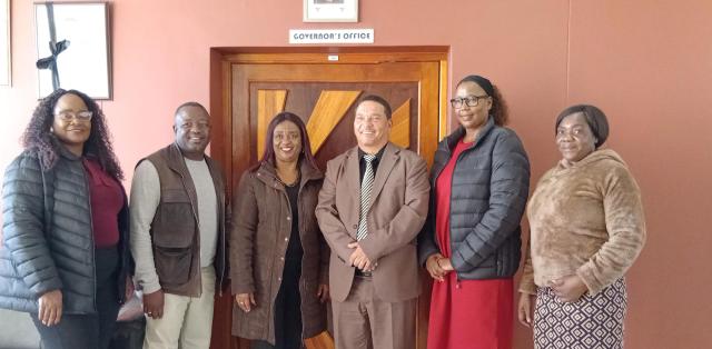 MARIENTAL, 23 July 2025 - The Parliamentary Standing Committee on Gender Equality, Health and Social Service paid a courtesy visit to the office of the Hardap Governor, Riaan McNab on Wednesday. (Photo by: Charmaine Boois) NAMPA 