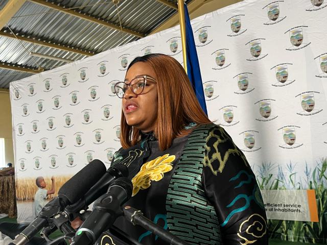 NKURENKURU, 25 July 2025- The Kavango West Regional Governor, Verna Sinimbo delivering her state of address in Nkurenkuru, Kavango West on Friday.
(Photo: Contributed)
NAMPA