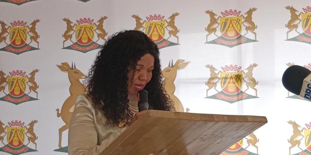 MARIENTAL, 29 July 2025 (NAMPA)-Mariental Mayor Cherien Kock at the  official opening of the three-day workshop focusing on Urban Risk-Informed Development Planning and Making Cities Resilient,on Tuesday in Mariental.
(Photo:Charmaine Boois) NAMPA 
