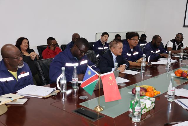 OTJIWARONGO, 30 July 2025 - Management of Cheetah Cement factory discusses labour matter with the Parliamentary Standing Committee on Poverty Eradication, Labour and Industrial Relations chairperson at an oversight visit at Cheetah Cement on Wednesday. (Photo by: Mulisa Simiyasa) NAMPA