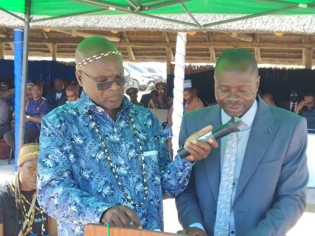 SANGWALI, 03 August 2025 - Dr. Belden Liswaniso delivers the speech on behalf of Shikati (Chief) Boniface Shufu at the celebration of the Batsara Annual Cultural Festival at Sangwali on Sunday.

(Photo: Michael Mutonga Liswaniso) NAMPA
