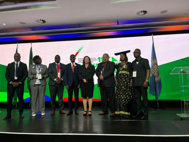 WINDHOEK, 04 August 2025 - Invited speakers at the official opening of the Commonwealth Youth Council, 1st Consultative Dialogue, held in Windhoek on Monday. (Photo: Justina Shuumbwa) NAMPA 