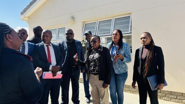SWAKOPMUND, 05 August 2025 - Health Director in the Erongo Region Dr Anna Jonas photographed with the parliamentary Standing Committee on Health, Social Welfare and Labour Affairs during their oversight and verification visit to clinics and hospitals in Walvis Bay and Swakopmund. (Photo by: Isabel Bento) NAMPA