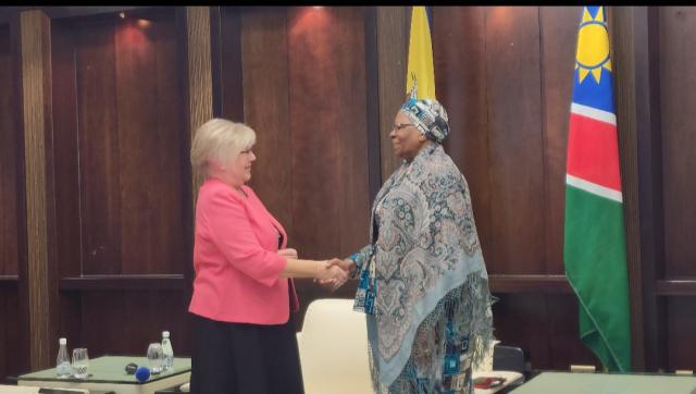 WINDHOEK, 15 AUGUST - President Netumbo Nandi-Ndaitwah received a courtesy call from Finland ambassador to Namibia Leena Viljanen.  (Photo: Molly Weyulu) NAMPA 