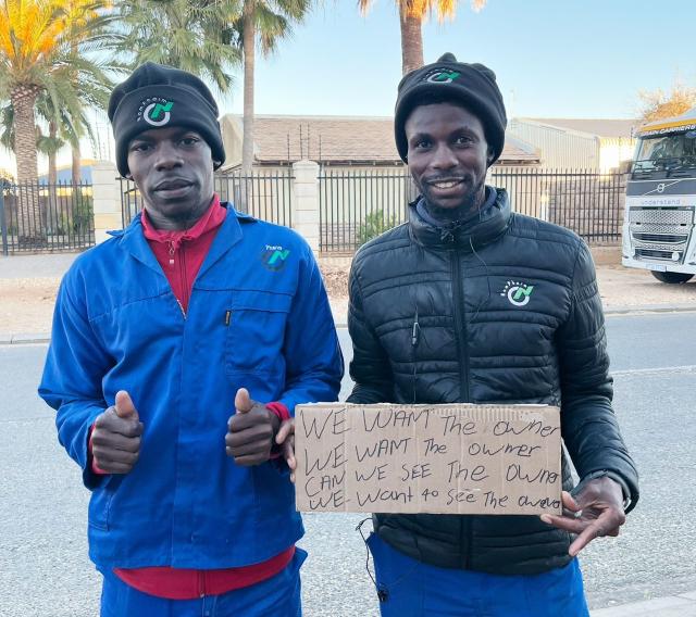 WINDHOEK, 18 August 2025 - Employees of Nampharm demonstrating over withdrawal of benefits in Windhoek on Monday. (Photo by: Contributed) NAMPA
