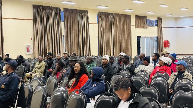 SWAKOPMUND, 20 August 2025 - Swakopmund residents attending a community meeting with the police. (Photo by: Isabel Bento) NAMPA