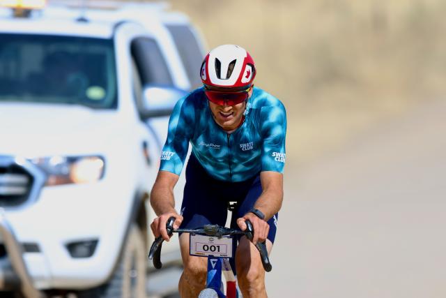 GROSS BARMEN, 23 August 2025 – Namibia’s male cyclist Alex Miller while in action during the 2025 Khomas100 African Gravel Championships a race which saw riders from across the continent competing for UCI points, over 157 kilometres from Windhoek to Gross Barmen Resort outside Okahandja. (Photo by: Hesron Kapanga) NAMPA