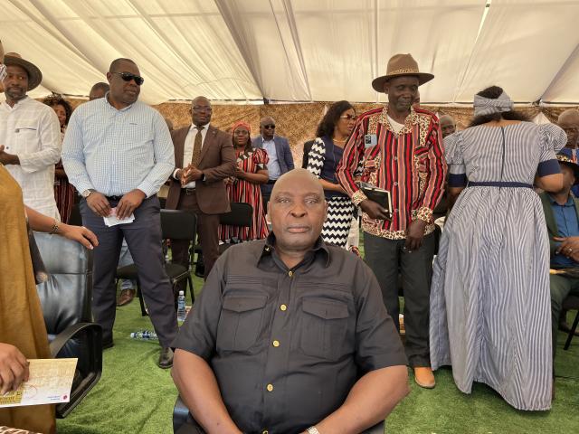 KAHENGE, 30 August 2025- Minister of Urban and Rural Development Sankwasa James Sankwasa  during the chieftainship designation ceremony of Hompa Eugen Siwombe Kudumo as the new Ukwangali Chief at the Kahenge Ukwangali Traditional Authority office in the Kavango West Region on Saturday.

(Photo: Lylie Joel)
NAMPA