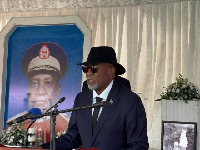 OHAKWEENYANGA, 05 September 20 - Former President Nangolo Mbumba speaking during the memorial service of late retired commander Salomon Hawala at Ohakweenyanga village on Friday. (Photo: Maria David)NAMPA