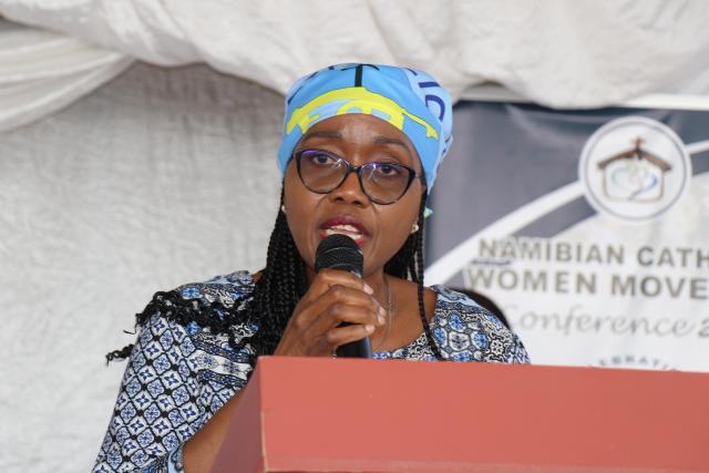 OSHAKATI, 06 September 2025 - Speaker of the National Assembly Saara Kuugongelwa-Amadhila speaking during the national conference and 25th anniversary of the Namibian Catholic Women Movement on Saturday.