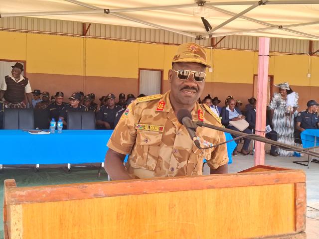 OPUWO, 08 SEPTEMBER 2025 - The Inspector General of the Namibia Police, Lieutenant General Joseph Shikongo, launched Operation Katjavivi in Kunene region on Monday at Opuwo. (Photo by: Uakutura kambaekua) NAMPA.