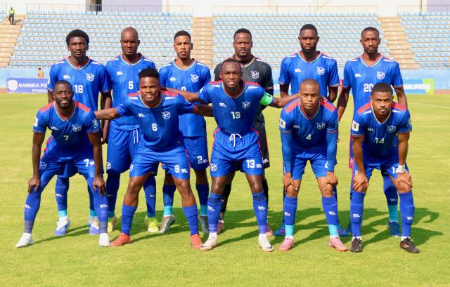 FRANCISTOWN, 05 September 2025 - The national men's senior national team "Brave Warriors" players poses for a photo ahead of the International Federation of Association Football (FIFA) World Cup qualifier against Malawi at the Obed Itani Chilume Stadium in Francistown, Botswana, a match they lost 3-1.
Back row from left to right: Aprocius Petrus, Charles Hambira, Sergio Damaseb, Edward Maova, Kennedy !Eib and Ivan Kamberipa.
Front row from left to right: Deon Hotto, Ngero Katua, Peter Shalulile, Riaan Hanamub, and Joslin Kamatuka. (Photo by: Hesron Kapanga) NAMPA
