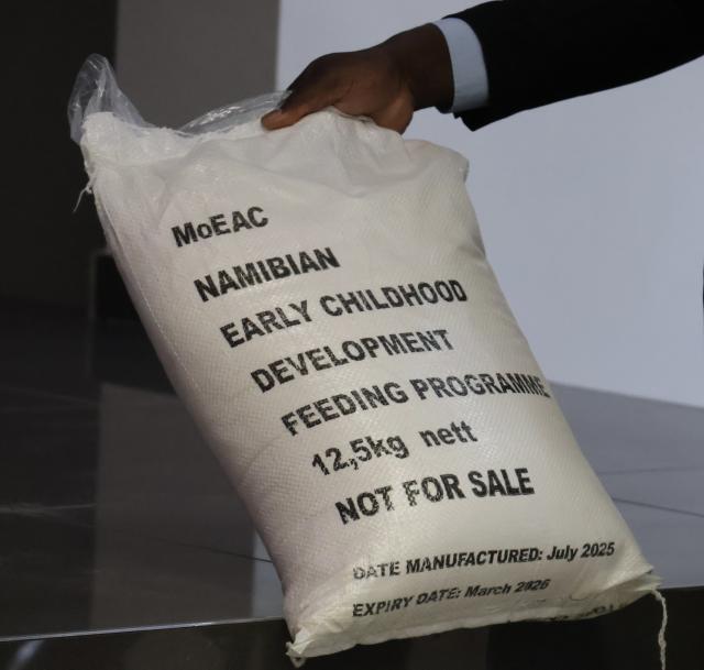 OTJIWARONGO, 09 September 2025 - A bag of instant porridge meal to assist centres of Early Childhood Development (ECD) with the feeding of children there aged zero to eight years. (Photo by: Mulisa Simiyasa) NAMPA   