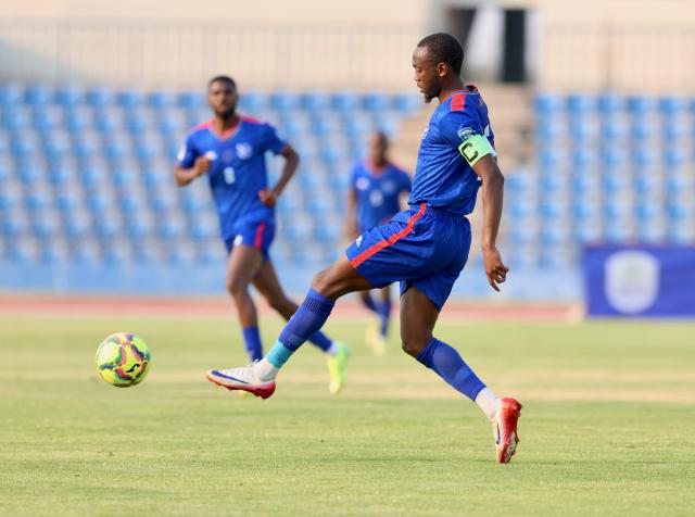 FRANCISTOWN, 09 September 2025 - Namibia’s international striker Peter Shalulile while in action at the Obed Itani Chilume Stadium in Francistown, Botswana, against São Tomé and Príncipe in their International Federation of Association Football (FIFA) World Cup qualifier Shalulile netted his first-ever hat-trick for the Brave Warriors in their 3-0 win. (Photo by: Hesron Kapanga) NAMPA